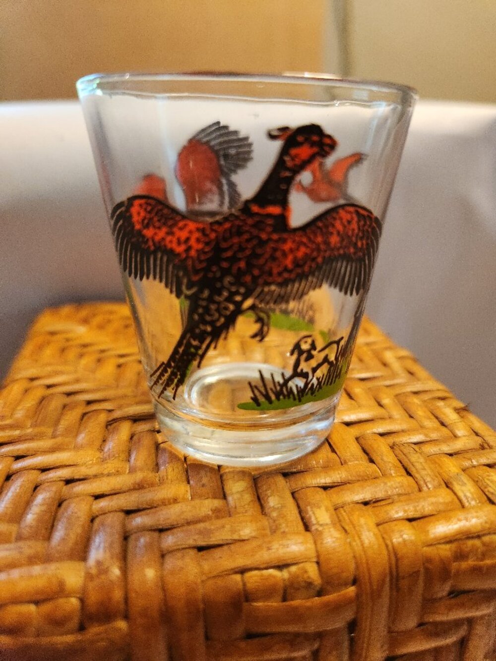 1950s Hazel-Atlas Pheasants shot glass